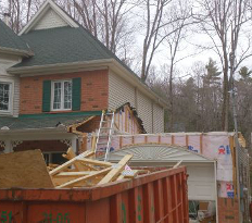 roof removed to prepare for home addition