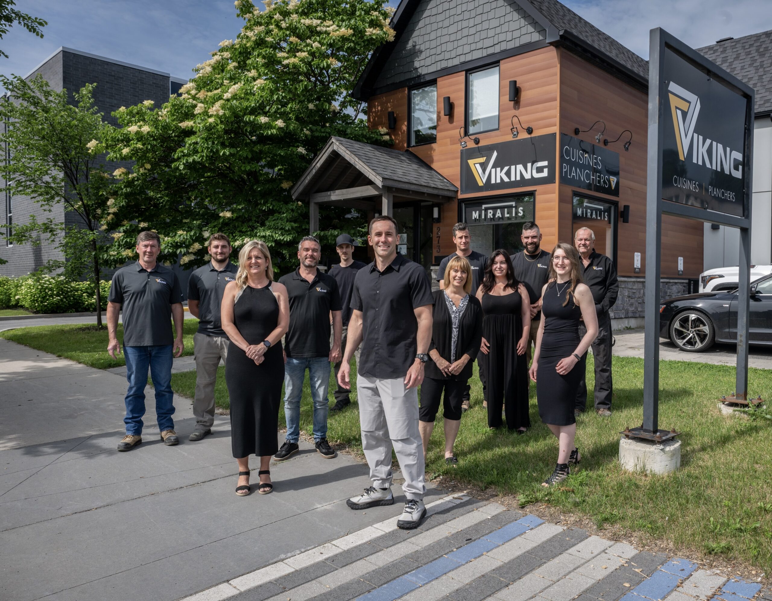 Viking team outside the office and showroom