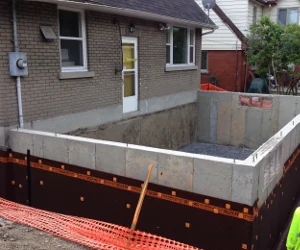 Fondation en béton pour un agrandissement de maison