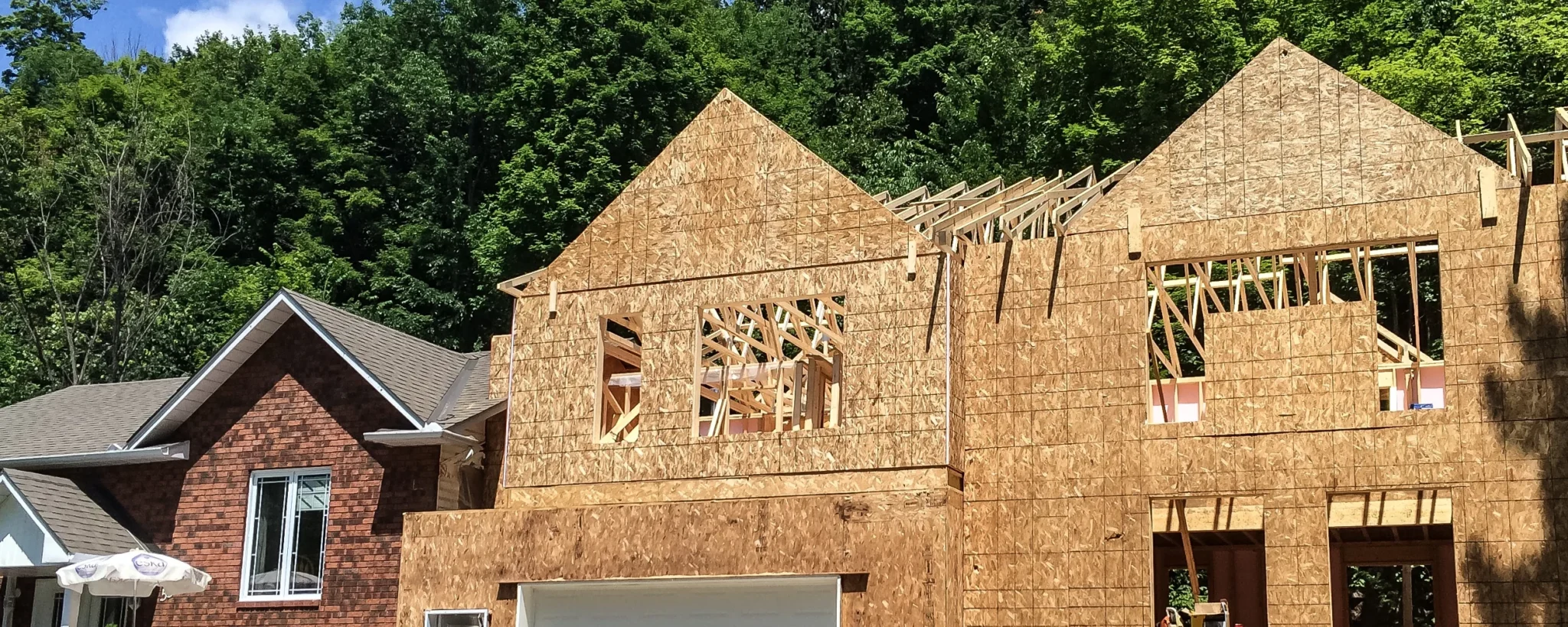 Timber framing for a two-storey home addition